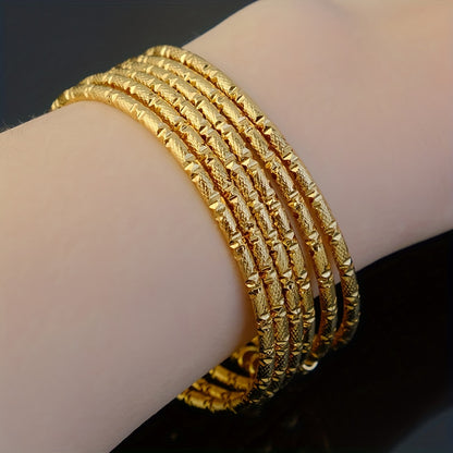 6pcs Golden Plated Iron Bracelet Set