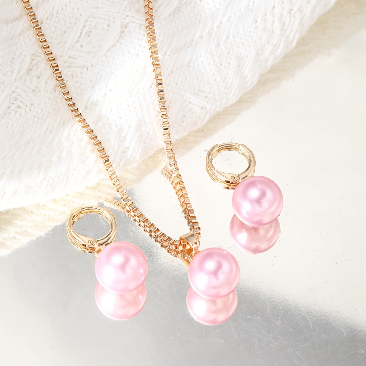 Faux Pearl Set PINK