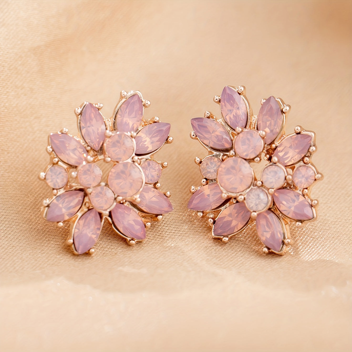 Pink Floral Light Weight Earrings