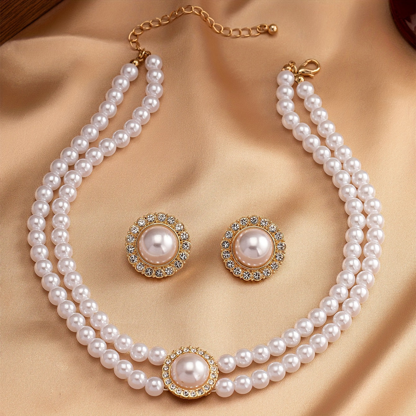 Boho Faux Pearl Zircon Set