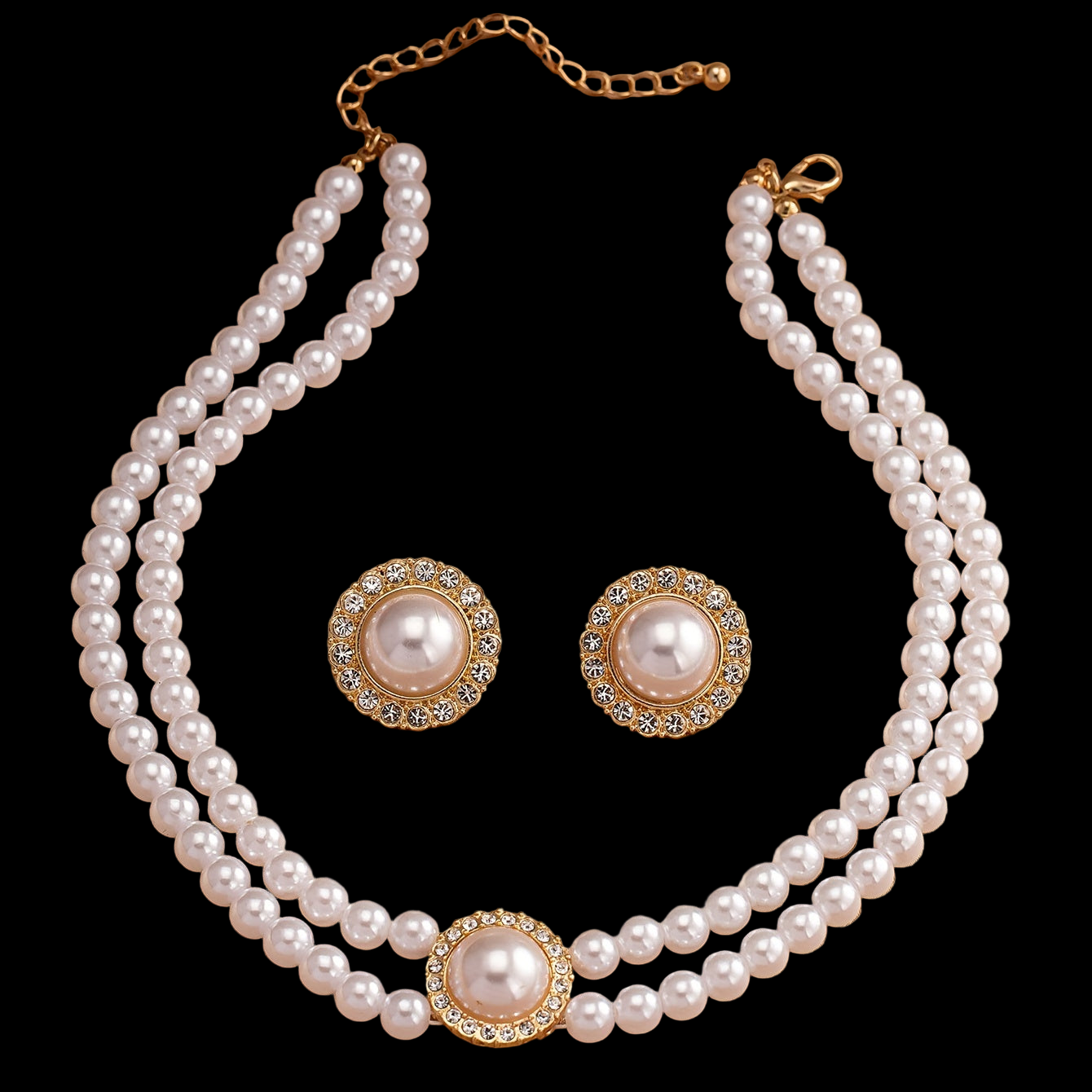 Boho Faux Pearl Zircon Set