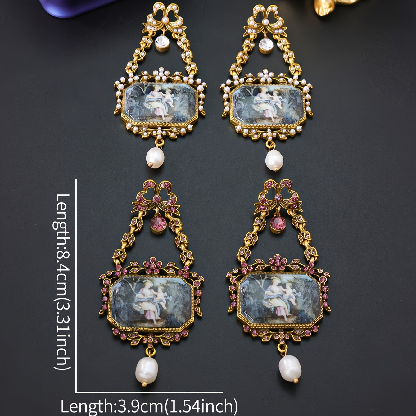 Vintage-Style Oil Painting Design Earrings