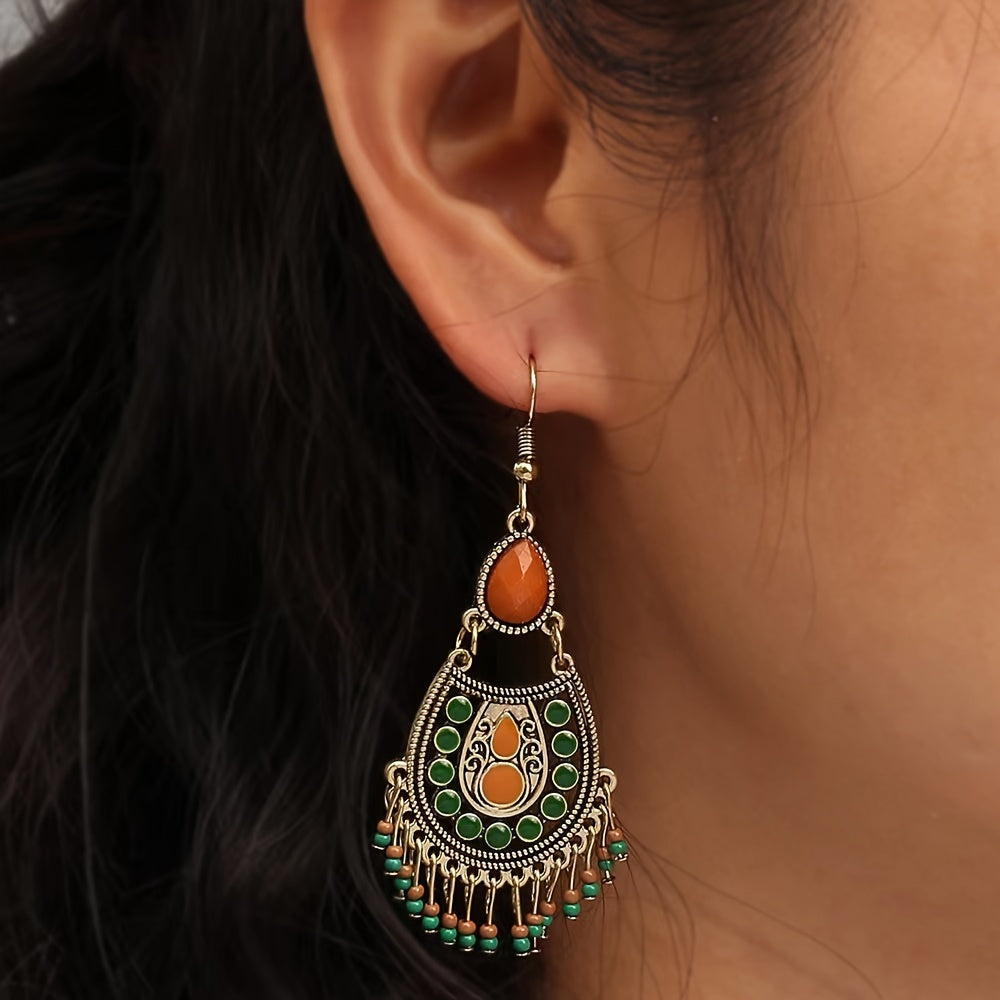 Antique Geometric Beaded Earrings