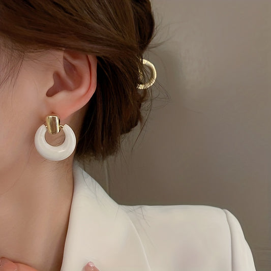 Vintage Style Drip Oil Circle Earrings