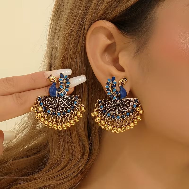 Jhumka Peacock Earrings