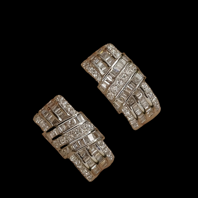 Hoop Earrings with Sparkling Zircon