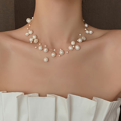 PEARL NECKLACE with TRANSLUCENT STRING