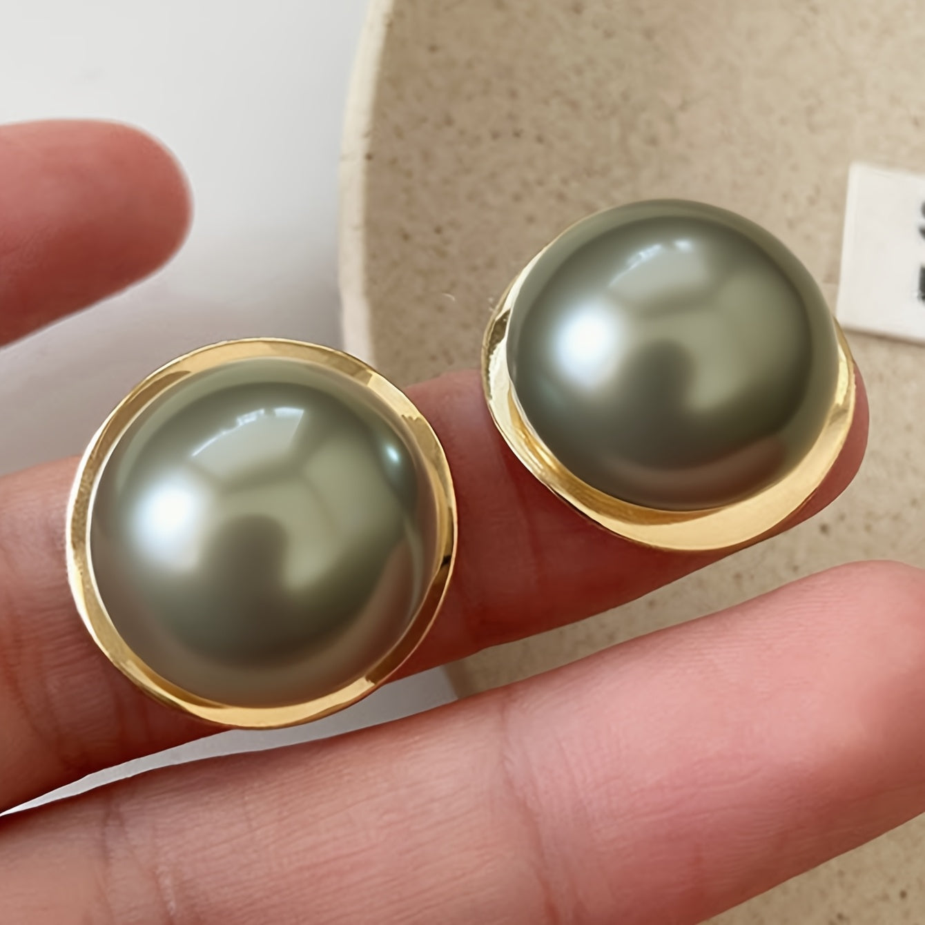 Grey Globe Pearl Earrings