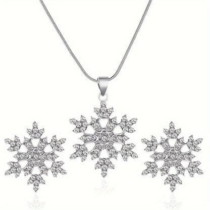 Snowflake Earrings and Pendant Set