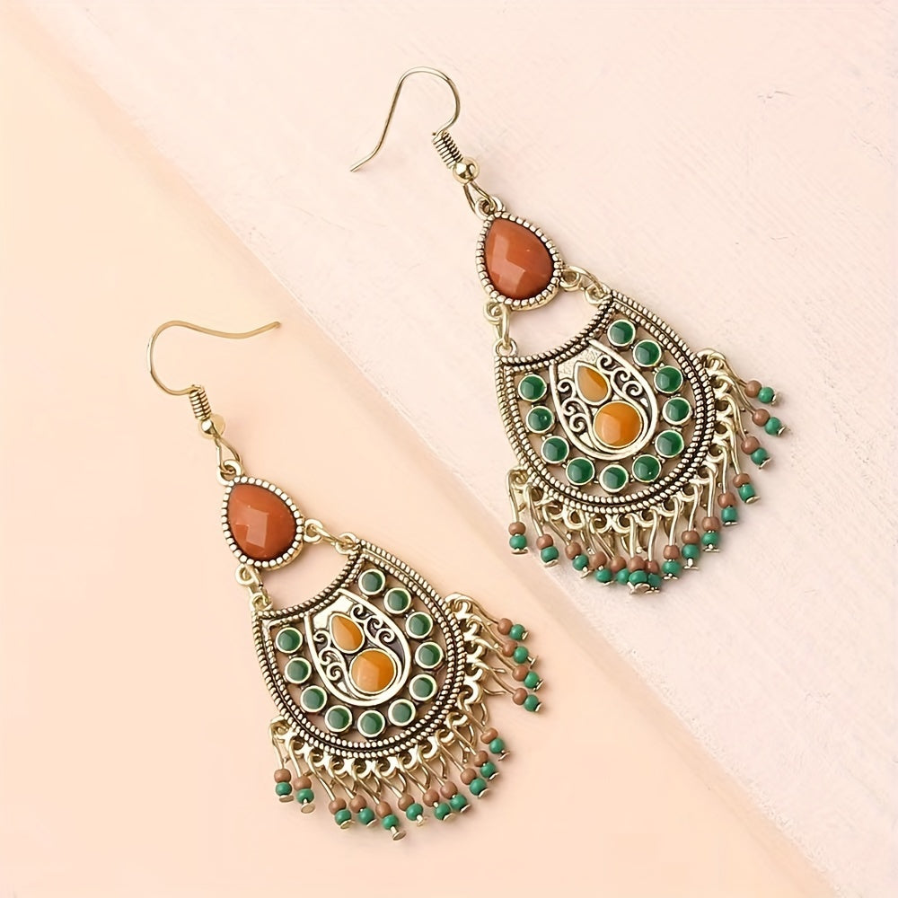 Antique Geometric Beaded Earrings