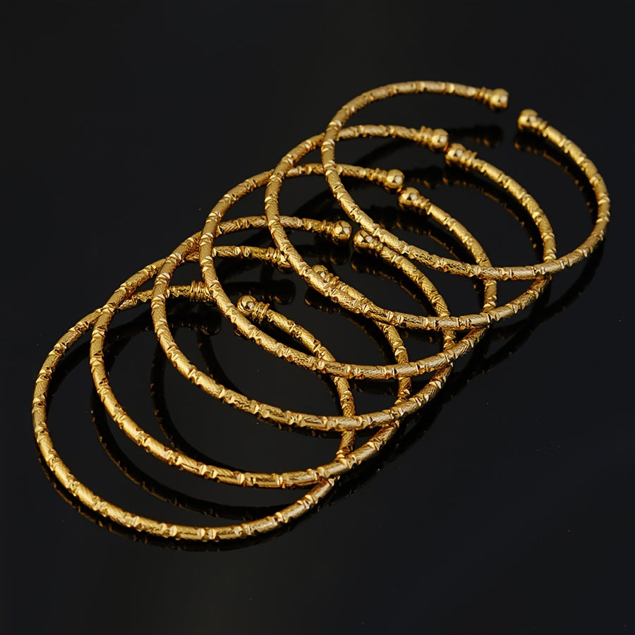 6pcs Golden Plated Iron Bracelet Set