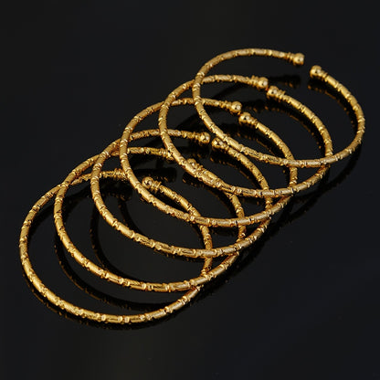 6pcs Golden Plated Iron Bracelet Set