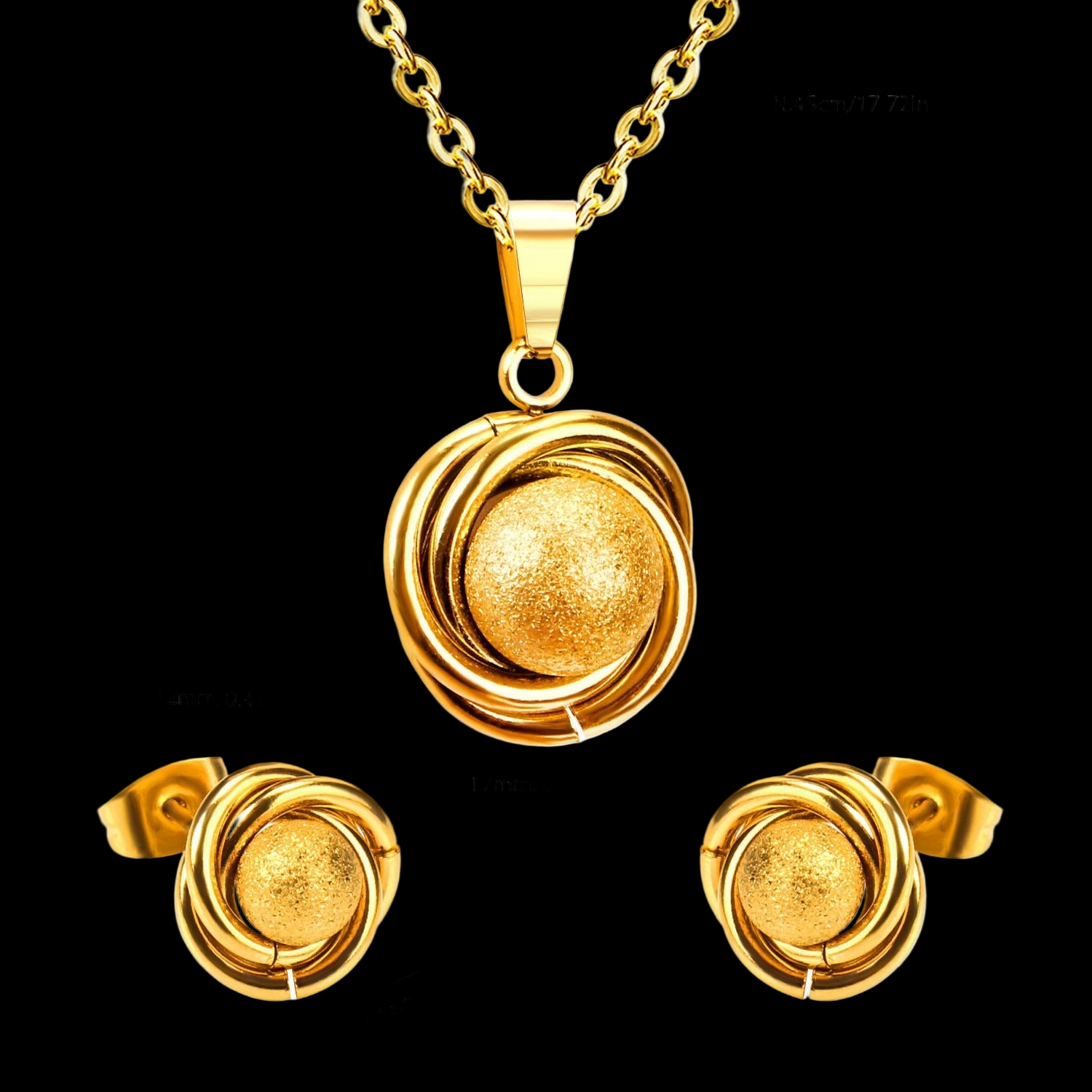 Geometric Ball Pendant Earrings Set