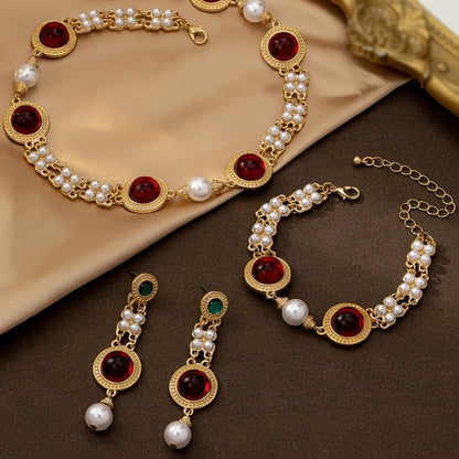 Vintage Court Jewelry Earrings and Pendant Set