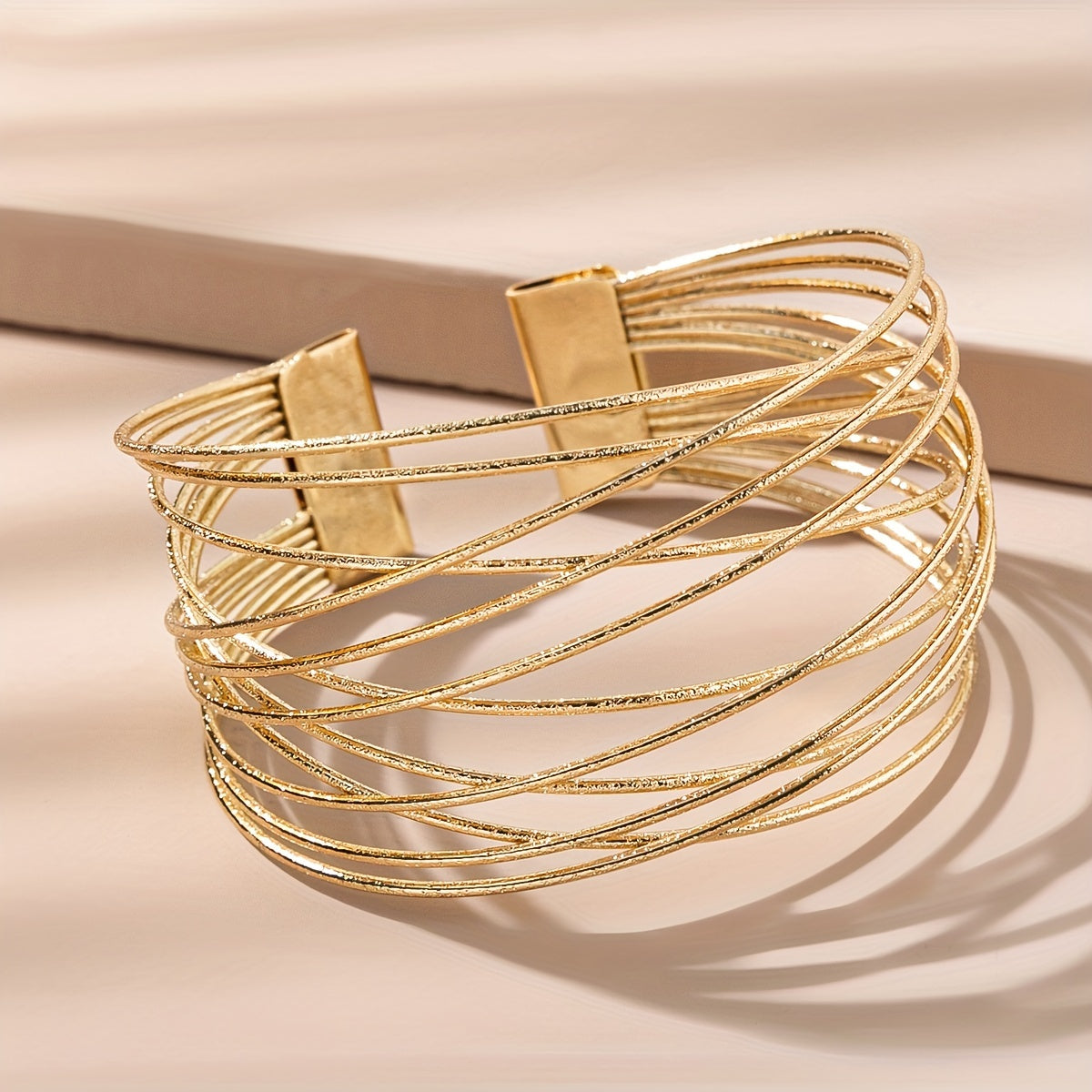 Golden Twisted Cuff Bangle