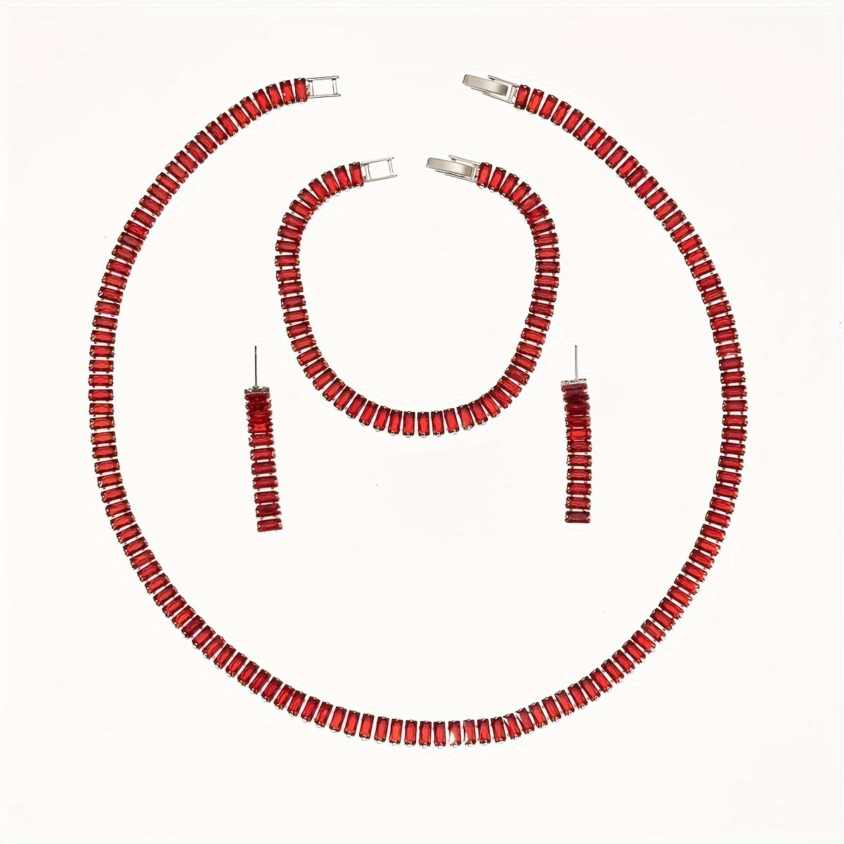 3 Piece Synthetic Ruby Set