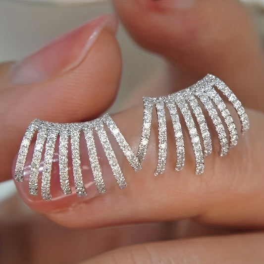 Shiny Zircon Claw Shaped Stud Earrings