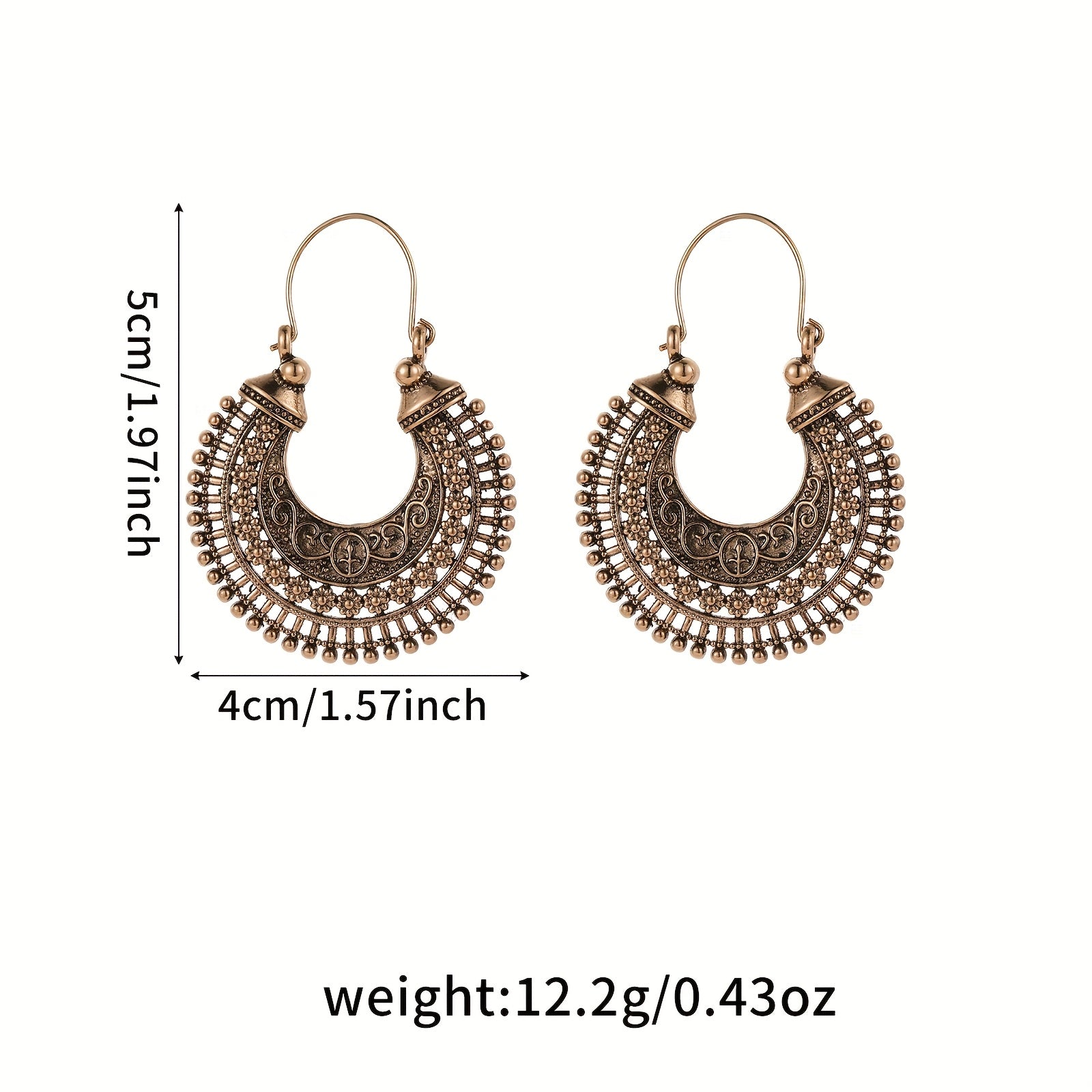 Bronze Bohemian Ethnic Minimalist Hoop Earrings