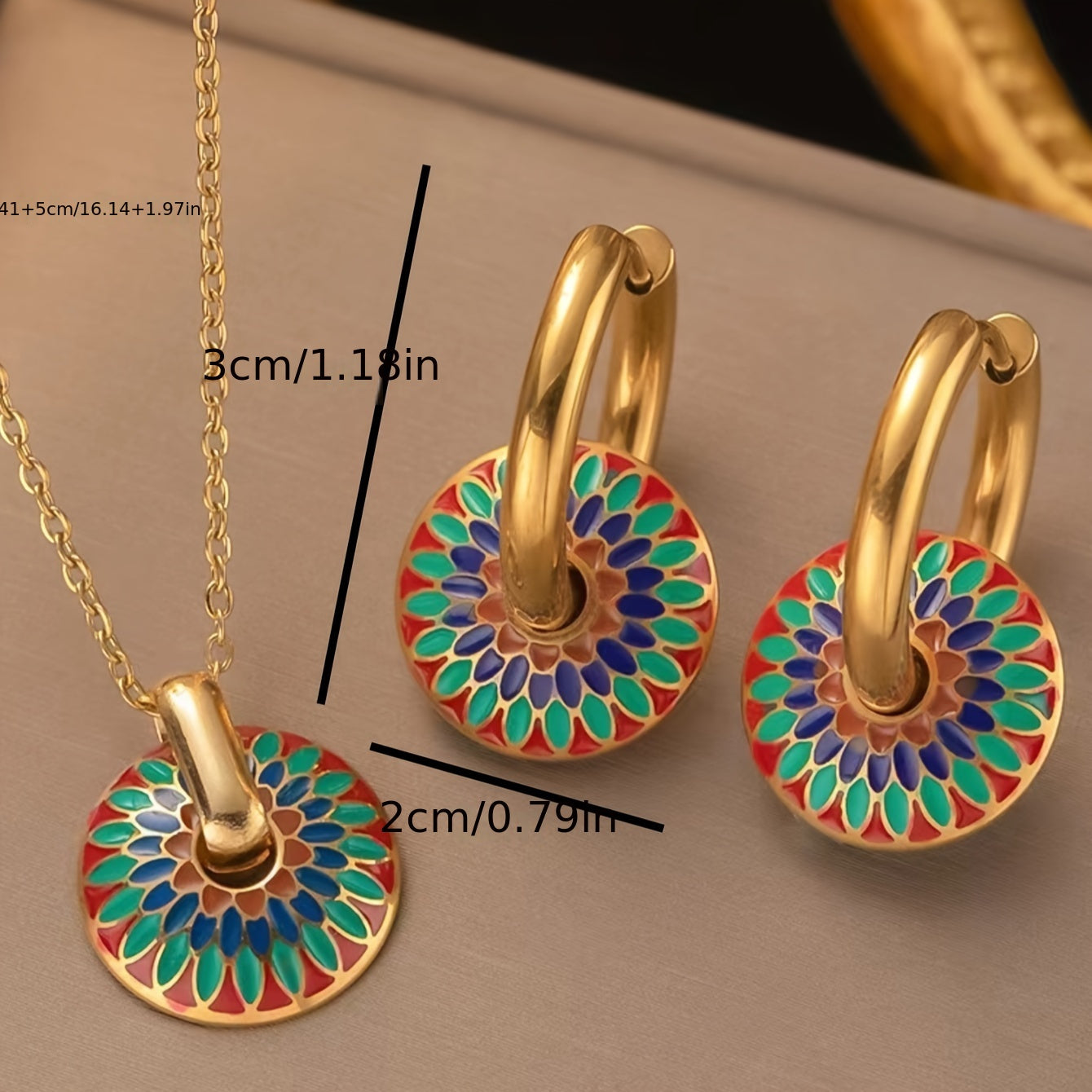 Boho Chic Jewelry Set - Hand-Painted