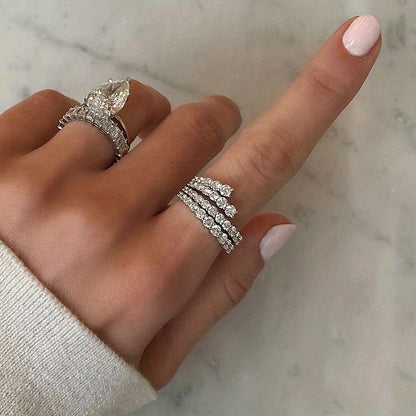 Silver Plated Multi Layer Ring