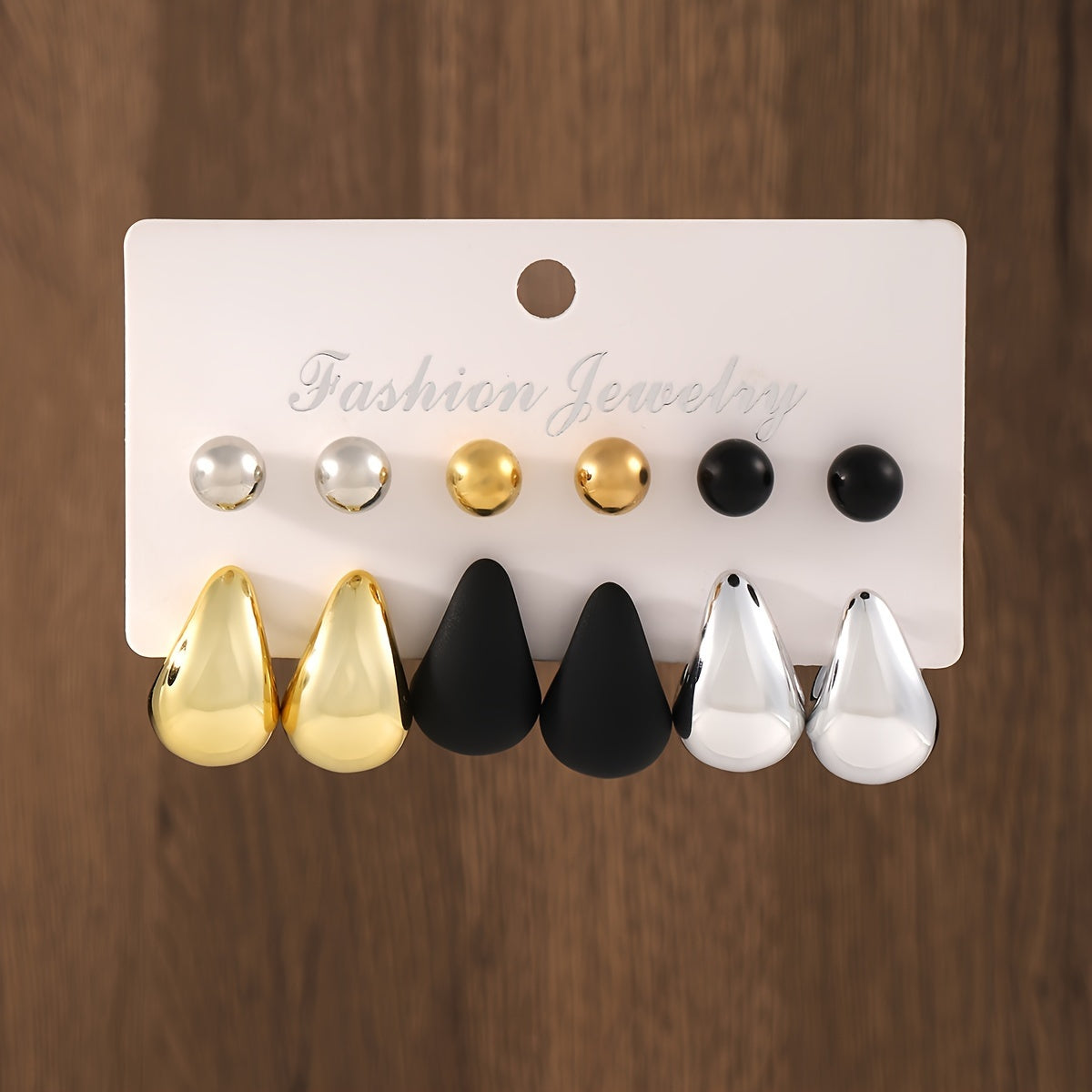 12-Piece Multicolor Water Drop Earrings