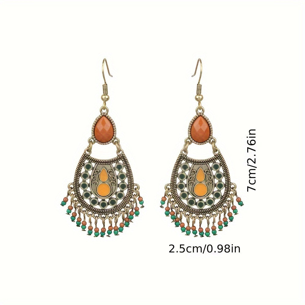 Antique Geometric Beaded Earrings