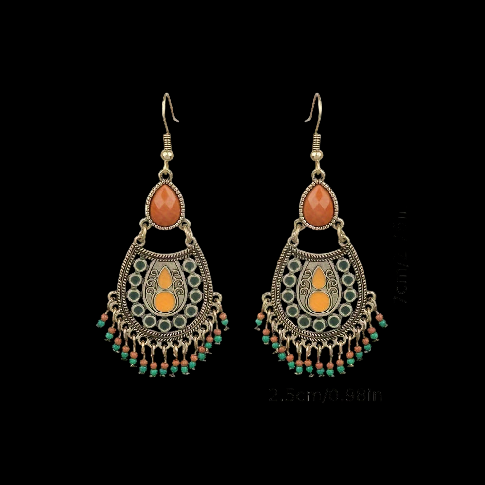 Antique Geometric Beaded Earrings