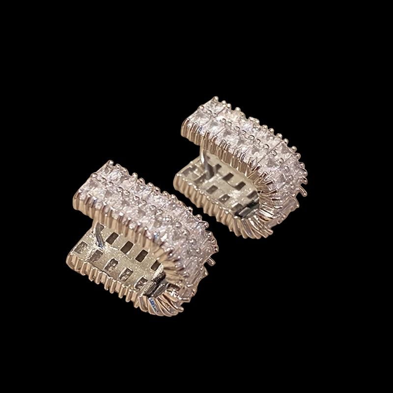 U-Shaped Zircon Hoop Earrings