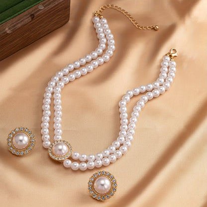 Boho Faux Pearl Zircon Set