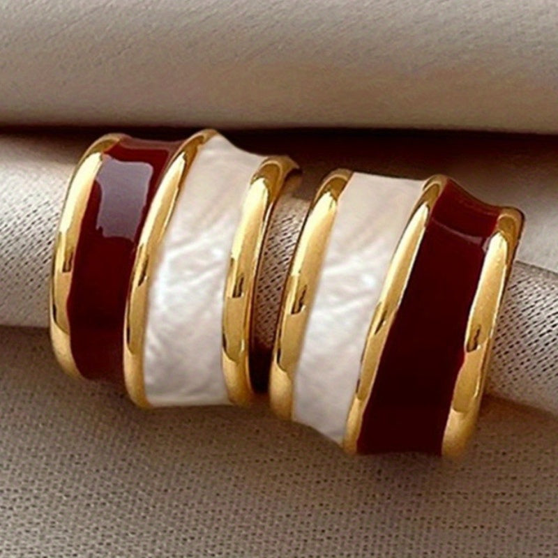 Two Tone Vintage Stud Earrings