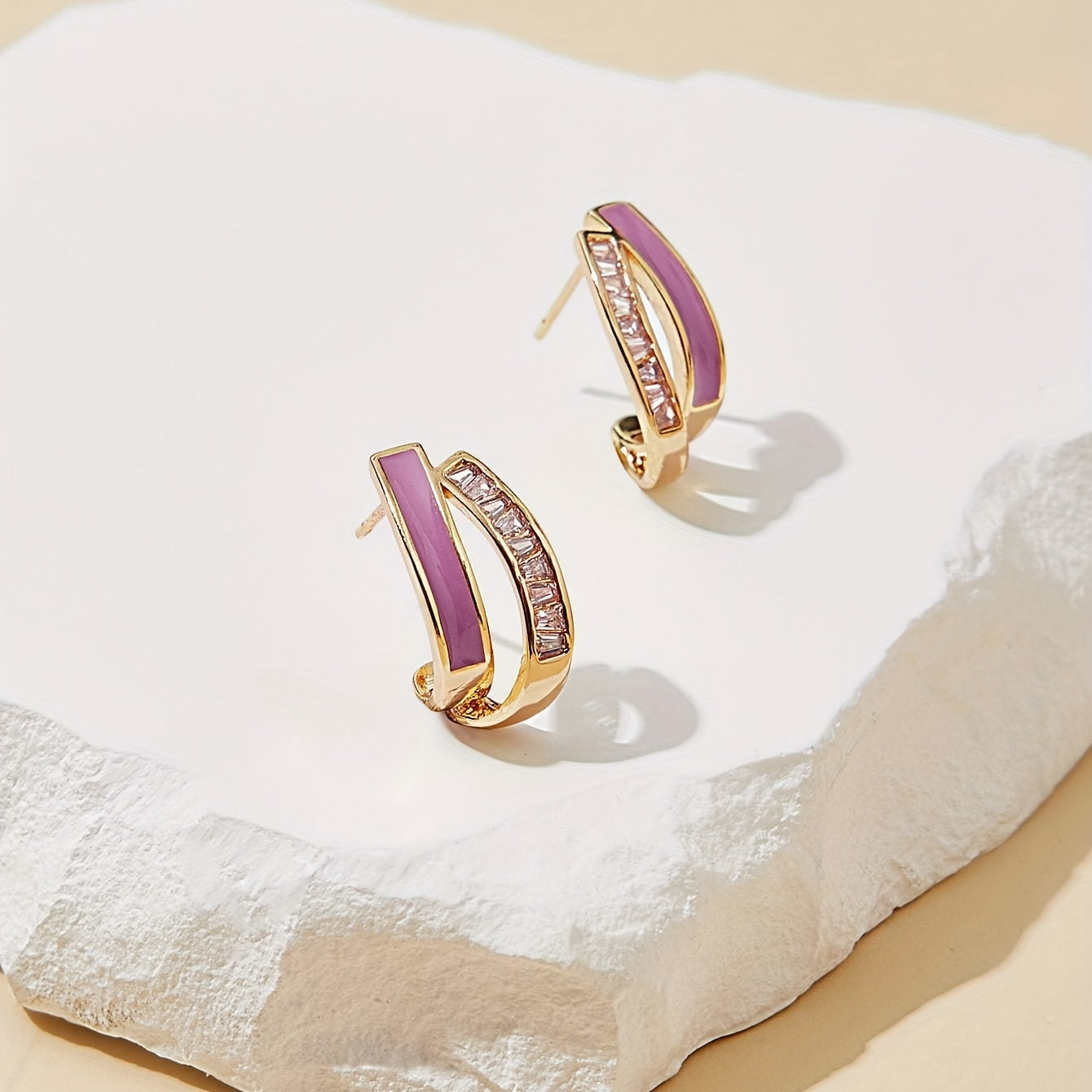 Japanese C-Shaped Stud Earrings