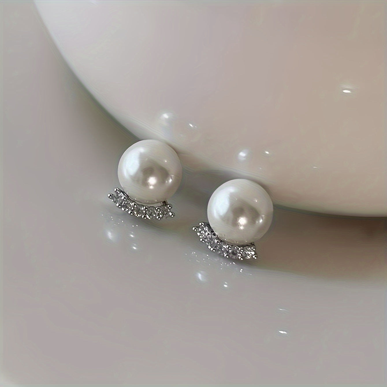 Elegant Vintage-Inspired Faux Pearl Stud Earrings