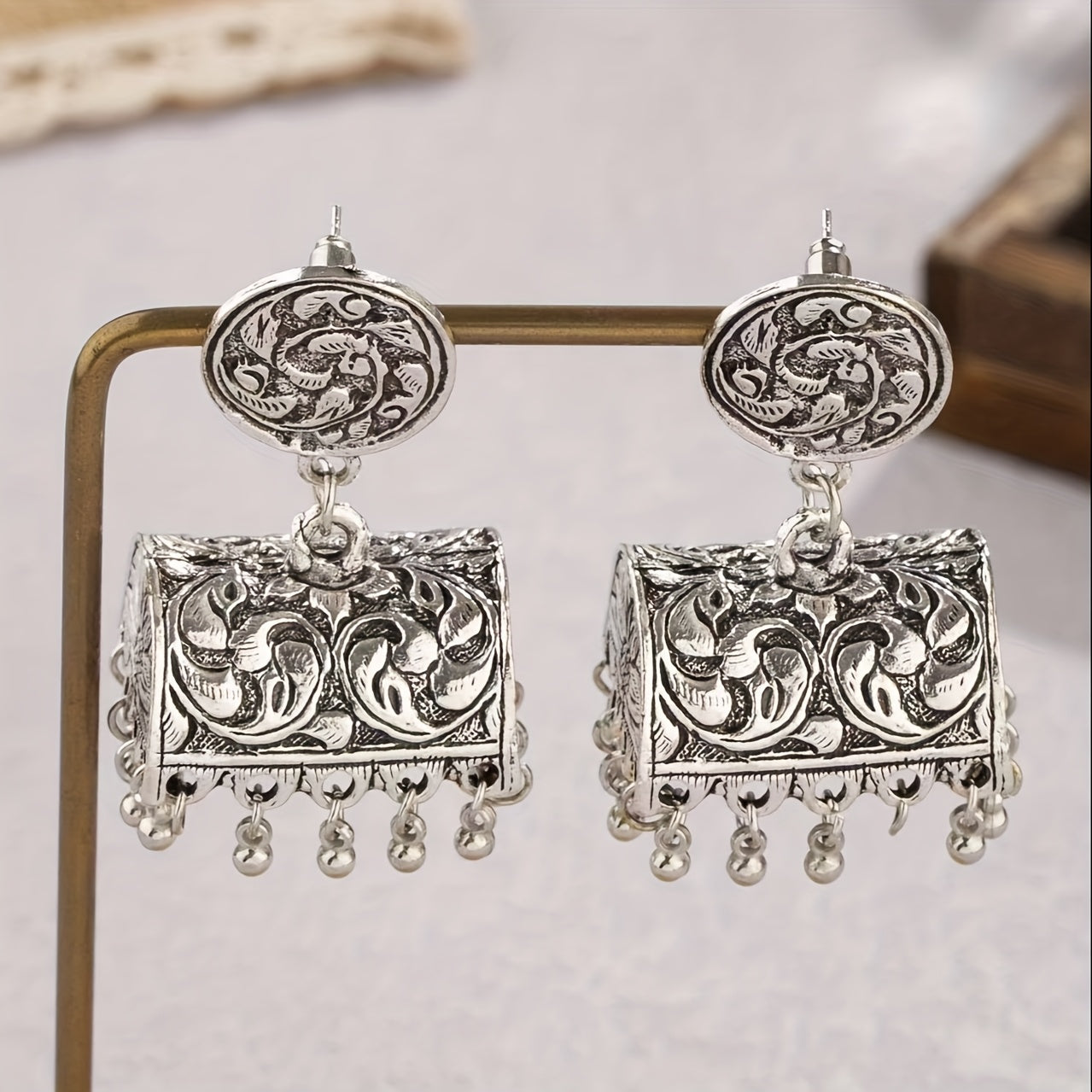Antique Silver Statement Earrings