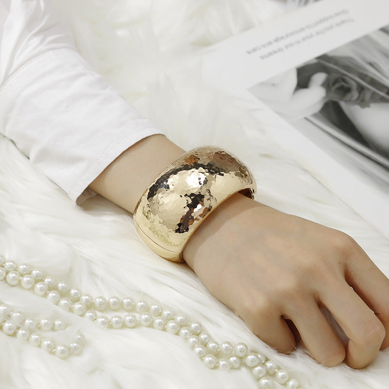 Wide Textured Surface Bangle