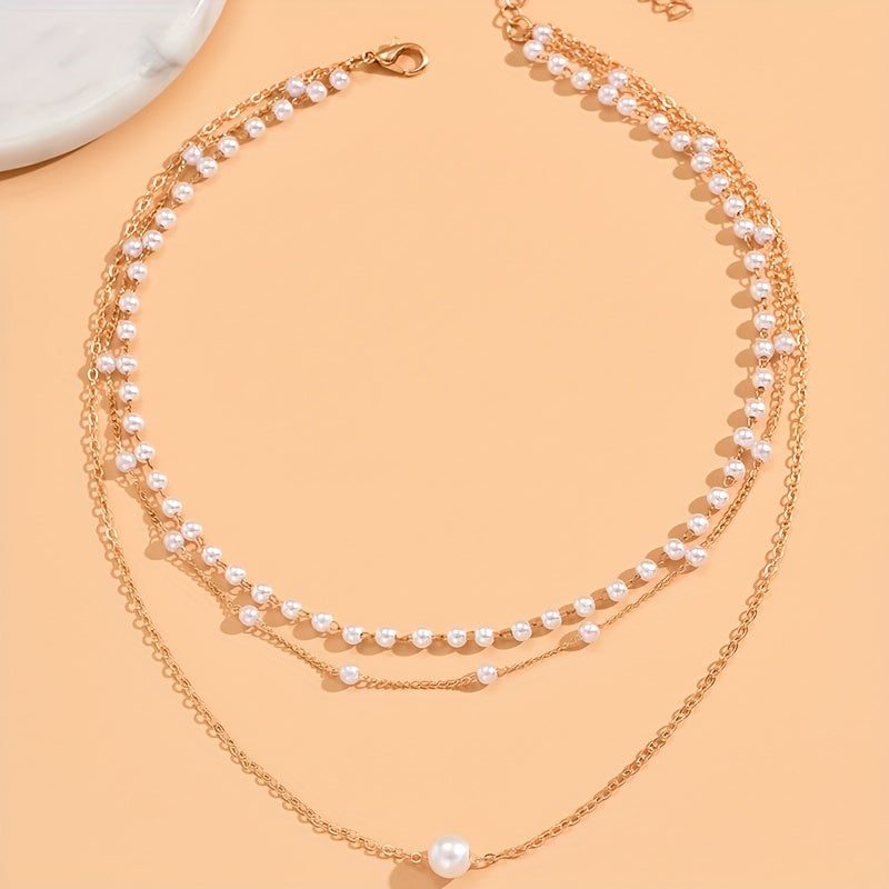 Multilayer Faux Pearl String