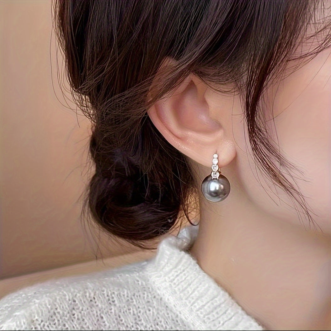 Zircon Hemp Gray Earrings