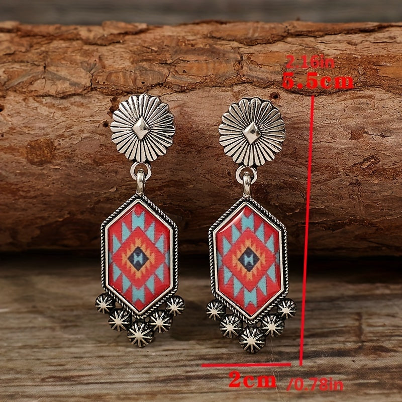 Striking Geometric Pattern Earrings