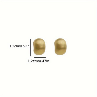 Matte gold arc-shaped earrings