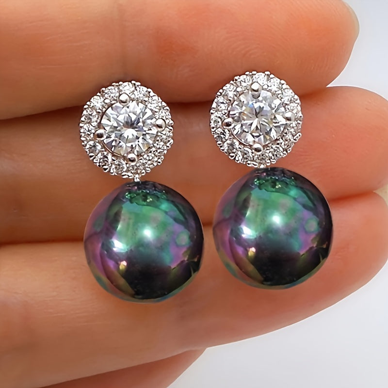 Grey Pearl Stud Earrings