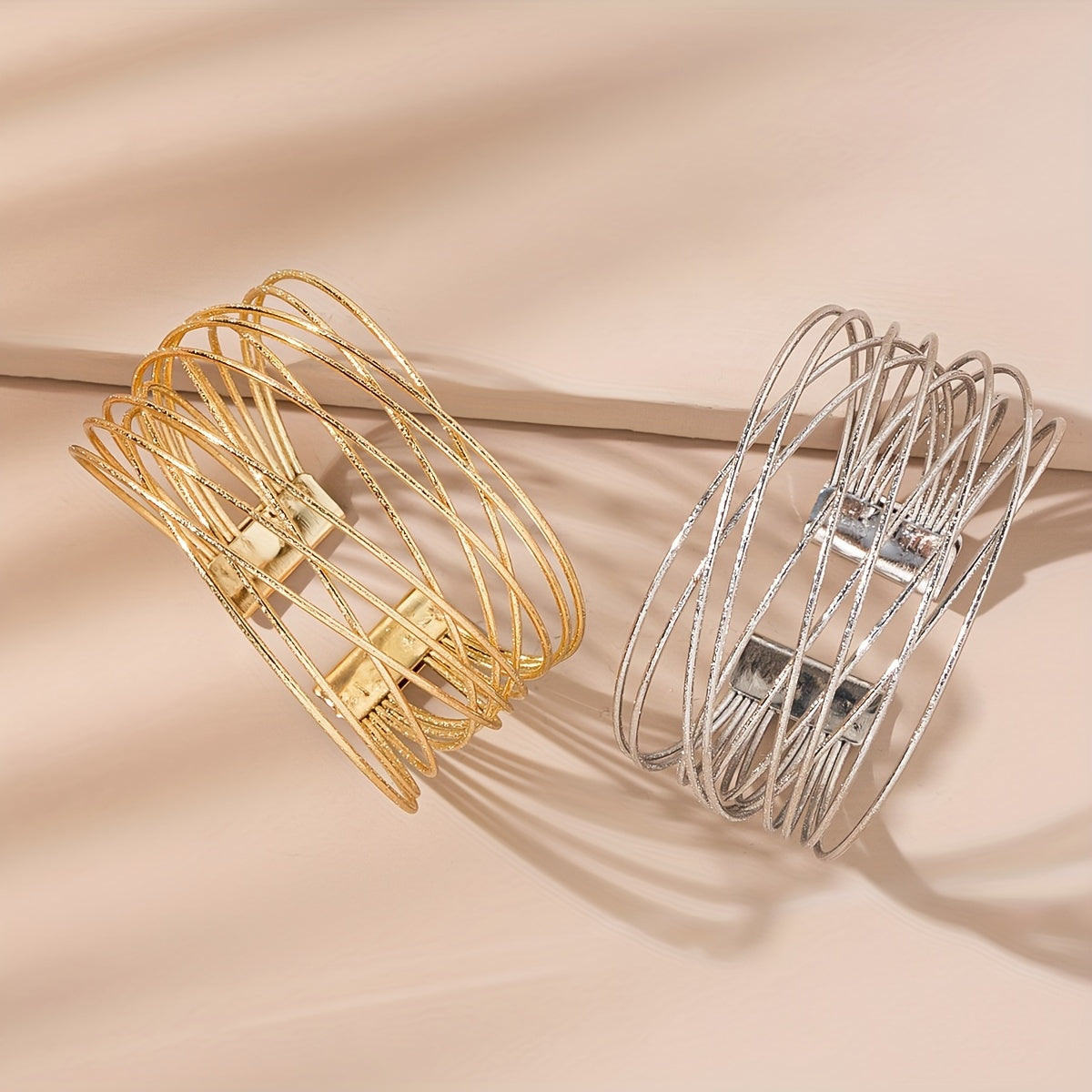 Golden Twisted Cuff Bracelets