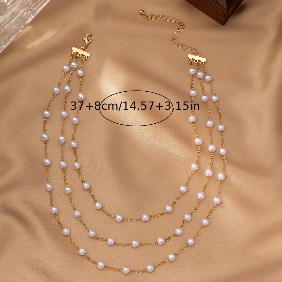 MULTI STRING FAUX PEARL NECKLACE