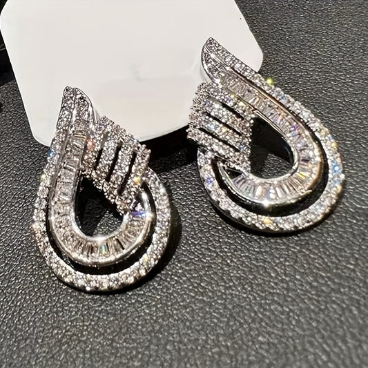 Drop Earrings with Cubic Zircon