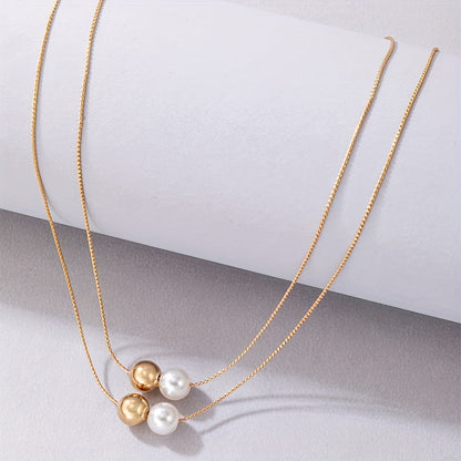 Fine Chain Faux Pearl Beads String