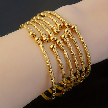 6pcs Golden Plated Iron Bracelet Set