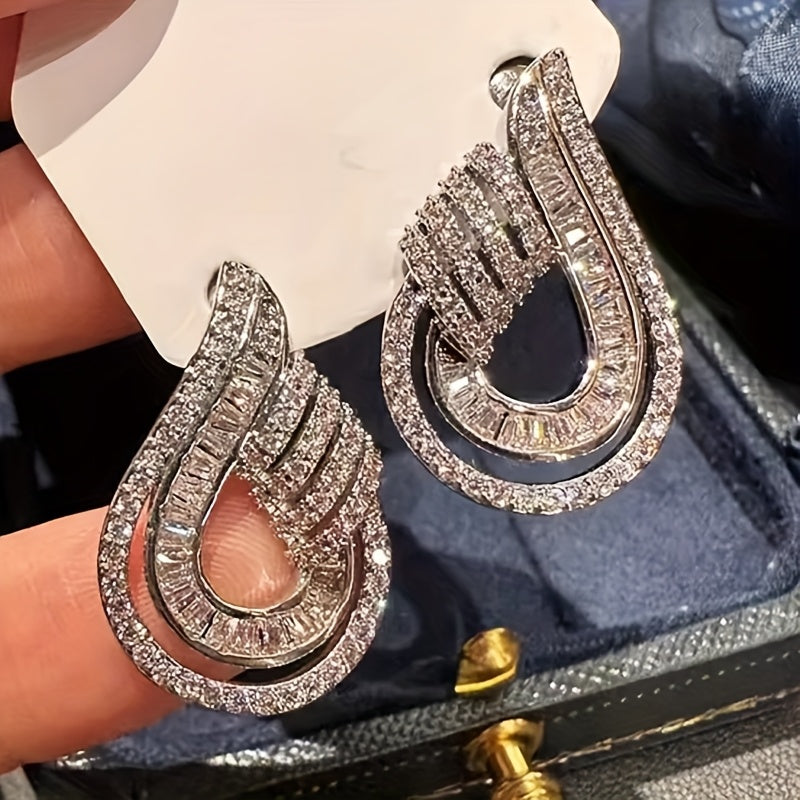Cubic Zircon Drop Earrings