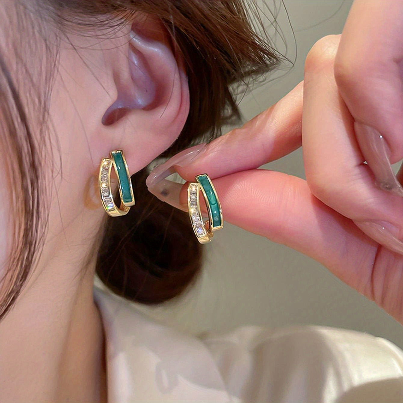 Japanese C-Shaped Stud Earrings