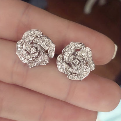 Pretty Rose Shaped Stud Earrings