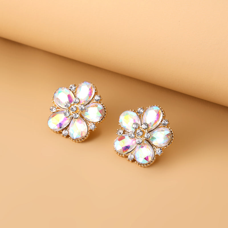 Plum Blossom Holographic Stud Earrings