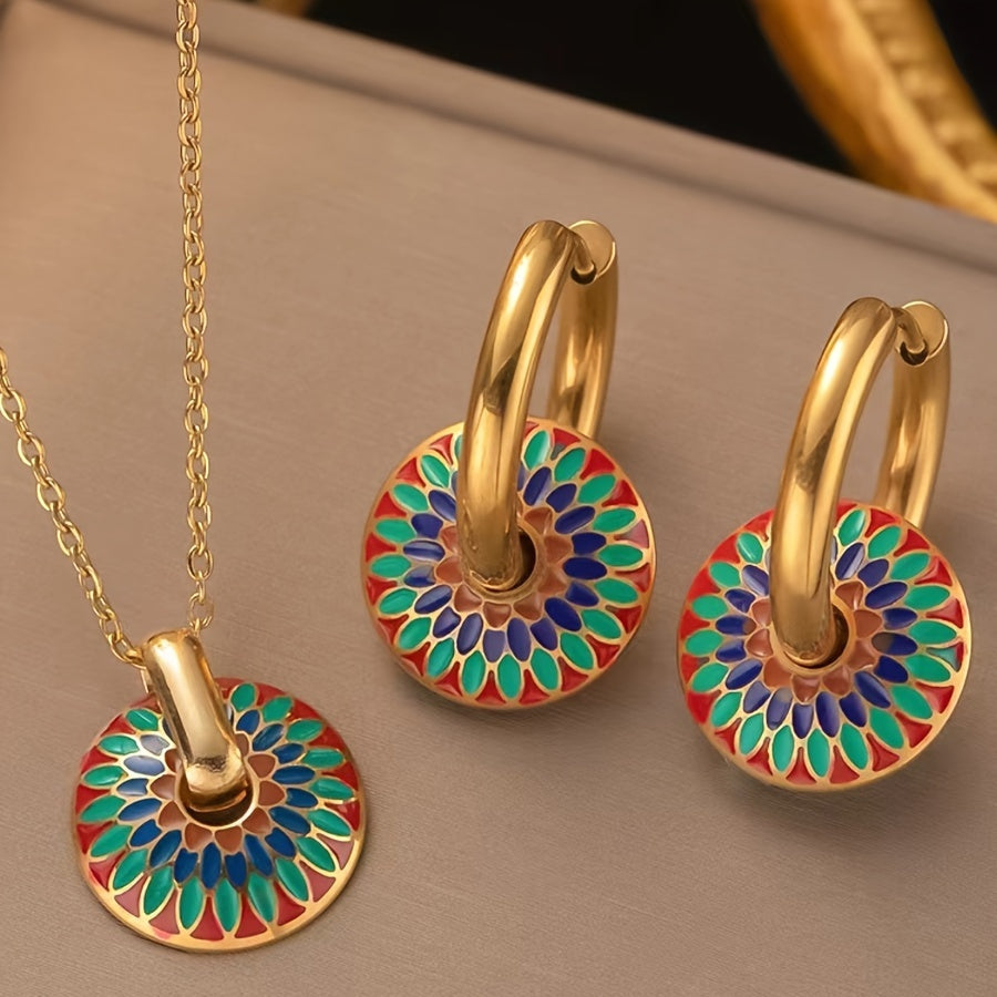 Boho Chic Jewelry Set - Hand-Painted