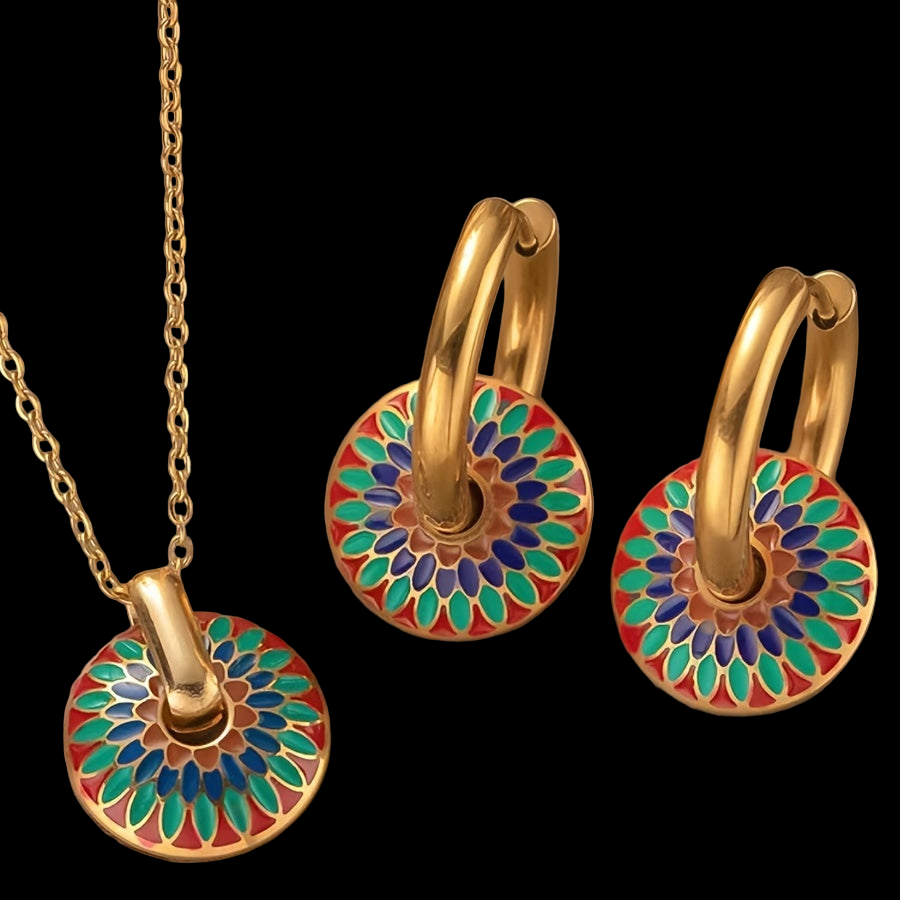 Boho Chic Jewelry Set - Hand-Painted